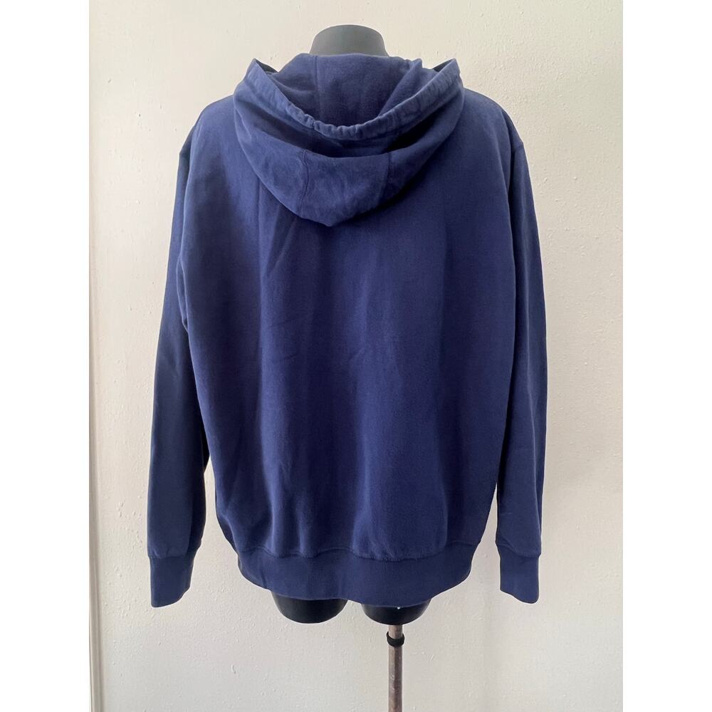 New England Patriots Pullover Hoodie Men's Sz L Kangaroo Pockets Large Spell Out - Picture 2 of 4